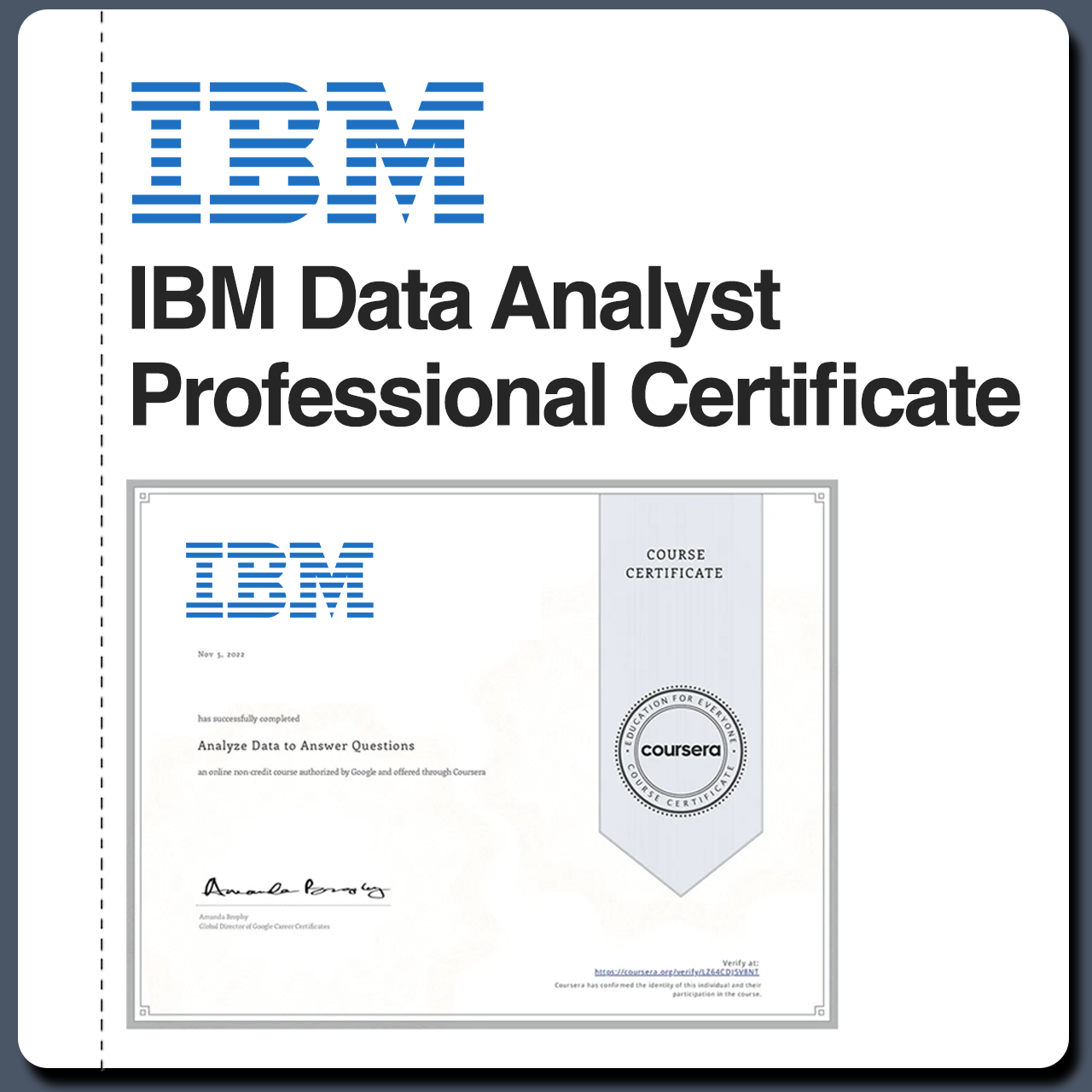 IBM Data Analyst Professional Certificate