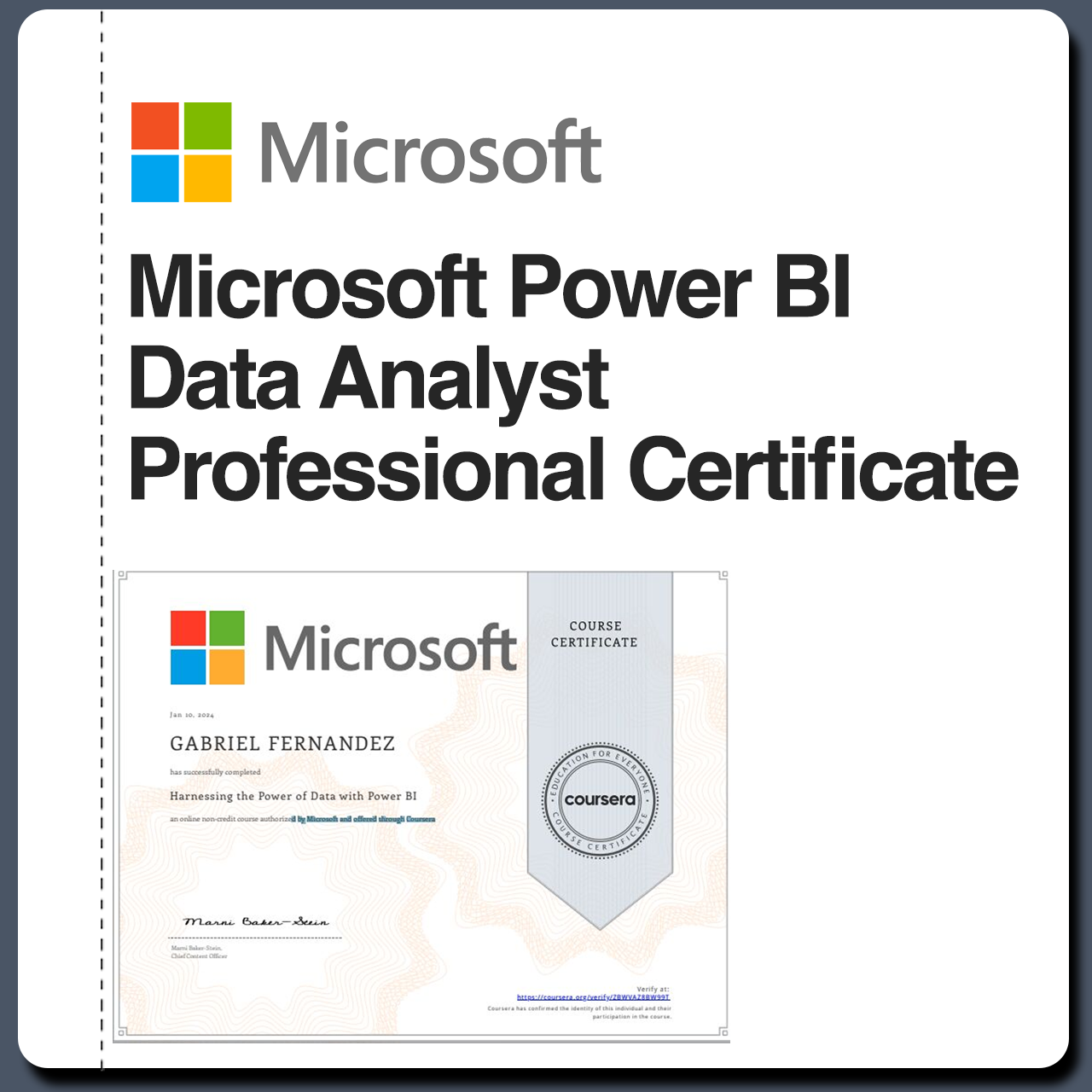 Microsoft Power BI Data Analyst Professional Certificate